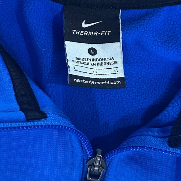 Nike Blue Therma-Fit Quarter Zip Pullover Men’s Training Sweatshirt Size Large - Picture 3 of 3